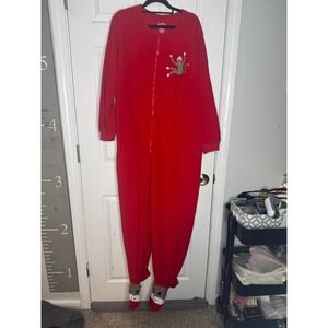 NICK & NORA Unisex‎ Red Footed Sock Monkey One Piece Size XXL